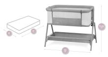 Momi Fibi Art.LOZE00004 Grey Bērnu gultiņa/šūpulītis  3 in 1