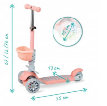 Qkids ILI Scooter Art.HUBA00018 Peach Skrejritenis 3 in1