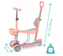 Qkids ILI Scooter Art.HUBA00018 Peach Skrejritenis 3 in1