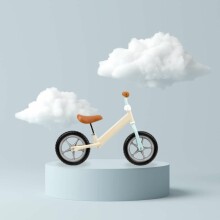 Qkids Balance Bike Fleet Art.QKIDS00002 Cappucino  Детский велосипед - бегунок с металлической рамой+Подарок! Momi Mimi Helmet Art.ROBI00019 Black Сертифицированный, регулируемый шлем/каска д