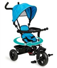 Qkids Mila Art.ROTR00006 Grey Bērnu trīsritenis ar rokturi un jumtiņu 3 vienā