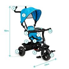 Qkids Mila Art.ROTR00004 Navy  Детский трехколесный  велосипед c  ручкой управления и крышей 3 в 1