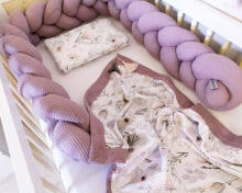 La bebe™ Wafel Art.132583 Magnolia Плетёный бортик-охранка (косичка) для кроватки 220 cм