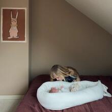 Childhome Babynest  Art.CCBNJEROW Jersey Off White Ligzdiņa - kokons jaundzimušajiem Babynest