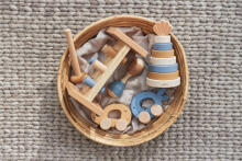 Jollein Wooden Tower  Art.120-001-66026 Shell Blue   Koka piramīda