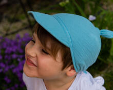 Baby Love Muslin Headband Art.132737 Blue  Bērnu augstākās kvalitātes muslina cepure-lakatiņš