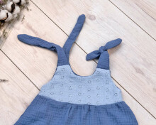 Baby Love Muslin Dresses Art.132813 Blue  Детское муслиновое  платье на завязочках