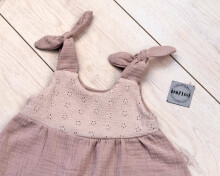 Baby Love Muslin Dresses Art.132817 Beige  Bērnu augstākās kvalitātes muslina kleita
