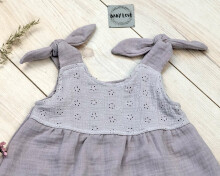 Baby Love Muslin Dresses Art.132818 Grey Bērnu augstākās kvalitātes muslina kleita