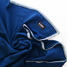 La bebe™ Muslin Blanket Art.132865 Blue Высококачественное  муслиновое одеялко / пледик 70x100см
