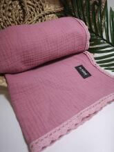 La bebe™ Muslin Blanket Art.132866 Pink Высококачественное  муслиновое одеялко / пледик 70x100см