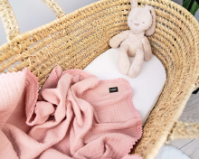 La bebe™ Muslin Blanket Art.132866 Pink  Bērnu augstākās kvalitātes muslina sedziņa/plediņš 70x100cm