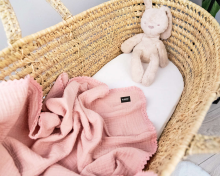 La bebe™ Muslin Blanket Art.132866 Pink Высококачественное  муслиновое одеялко / пледик 70x100см