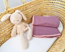 La bebe™ Muslin Blanket Art.132914 Violet Bērnu augstākās kvalitātes muslina sedziņa/plediņš 70x100cm