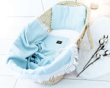 La bebe™ Muslin Blanket Art.132920 Blue Высококачественное  муслиновое одеялко/пледик