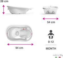 OK Baby Onda Art.38231600 Bianco Bērnu vanniņa ar termometru