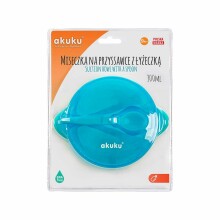 AKUKU Art. A0304-BLUE  Комплект тарелочка с ложечкой