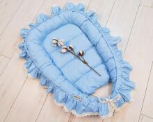 La Bebe™ Babynest Art.133390 Blue Ligzdiņa - kokons jaundzimušajiem