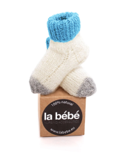 Natūralios ekologiškos medvilninės kojinės „La Bebe ™“. 17799 Natūralios medvilninės kojinės kūdikiams