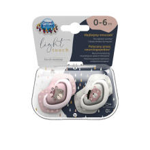 CANPOL BABIES silikona māneklītis, simetrisks BONJOUR PARIS, 0-6m, 2 gab, 22/647_pin