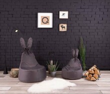 Qubo™ Baby Rabbit Graphite POP FIT beanbag