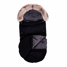 La bebe™ Sleeping bag Winter Footmuff Art.83956 Black Universāls silts guļammaiss ragavām/ratiem