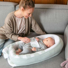 Doomoo Baby Cocoon Art.246928 Leaves Aqua Green Гнездышко – кокон для новорожденных Babynest