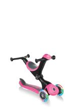 Globber Go Up Deluxe Lights Art.646-106 Deep Pink skrejritenis ar LED gaismiņam 4 vienā