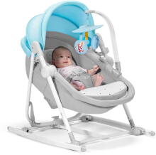 KinderKraft'21 Unimo Grey 5 in 1 Art.KBUNIMUPBLU0000 Blue Bērnu šūpuļkrēsliņš-gultiņa pieci vienā