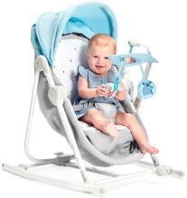 KinderKraft'21 Unimo Grey 5 in 1 Art.KBUNIMUPBLU0000 Blue Bērnu šūpuļkrēsliņš-gultiņa pieci vienā