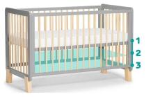 Kinder Kraft Lunky  Art.KFLUNK0MWHT0000 White  детская кроватка с матрасом 120x60см