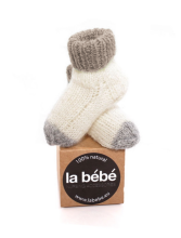 La Bebe™ Lambswool Natural Eco Socks Art.134390 Beige Dabīgas vilnas adītas bērnu zeķītes
