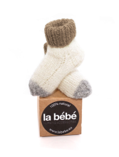 La Bebe™ Lambswool Natural Eco Socks Art.134390 Beige Dabīgas vilnas adītas bērnu zeķītes