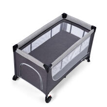 KinderKraft'22 Leody Art.KCLEOD00GRY0000 Grey  Двухярусная детская кроватка для путешествий