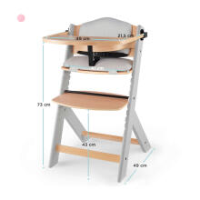 KinderKraft Enock Art.KHENOC0PGRY0000 Natural  Koka barošanas krēsls ar ieliktni
