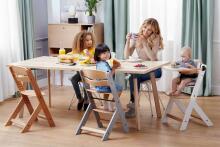 KinderKraft Enock Art.KHENOC0PGRY0000 Natural  Koka barošanas krēsls ar ieliktni