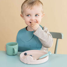 Done by Deer Silicone Bib Art.250196 Blue Силиконовый, мягкий нагрудник с кармашком, 6+м.2 шт.