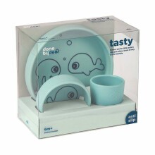 Done by Deer silicone dinner set, Sea friends Blue