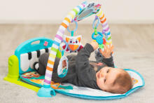 Fillikid Funkids Pianomat Art.CC9690  Blue Детский развивающий коврик с пианино и дугой с подвесками, со звуком