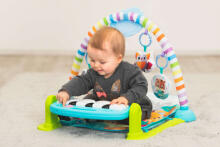 Fillikid Funkids Pianomat Art.CC9690  Blue Детский развивающий коврик с пианино и дугой с подвесками, со звуком