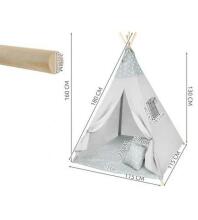Telts TIPI grey stars 180x115x115 cm (8703)