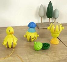 LALABOOM pērļu komplekts Pull Along Duck, 10gab.,  BL330