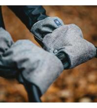 Ratiņu cimdi-mufta WOOL (divdaļīgie) MELANGE GRAPHITE Womar M-070