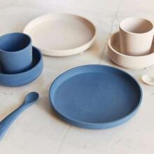 Jollein Dinner Set Silicone Jeans Blue Art.705-007-66035 Silikona trauku komplekts