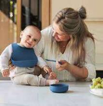 Jollein Dinner Set Silicone Jeans Blue Art.705-007-66035 Silikona trauku komplekts