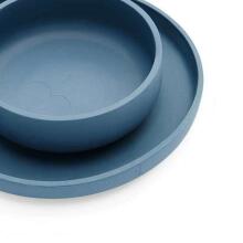 Jollein Dinner Set Silicone Jeans Blue Art.705-007-66035 Silikona trauku komplekts