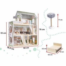 Ikonka  Dollhouse LED Art.KX5944 Деревянный кукольный домик с мебелью
