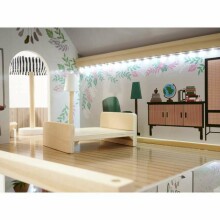 Ikonka  Dollhouse LED Art.KX5944 Koka leļļu māja ar mēbelēm