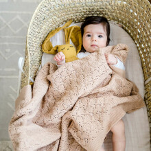 La Millou Cotton Blanket  Art.135595 Raspberry Cake   Детское одеяло из 100% мерино шерсти ,80x90см