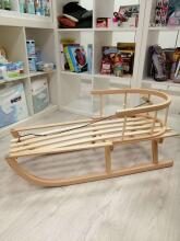 Wood Sledge Art.135819  Детские деревянные санки со спинкой, особо выносливые (без ручки) 90см